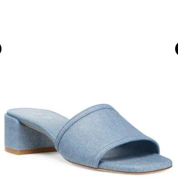 NWOB Stuart Weitzman Cayman 35 Block Slide Sandal in Light Blue SZ 5 - Picture 1 of 6